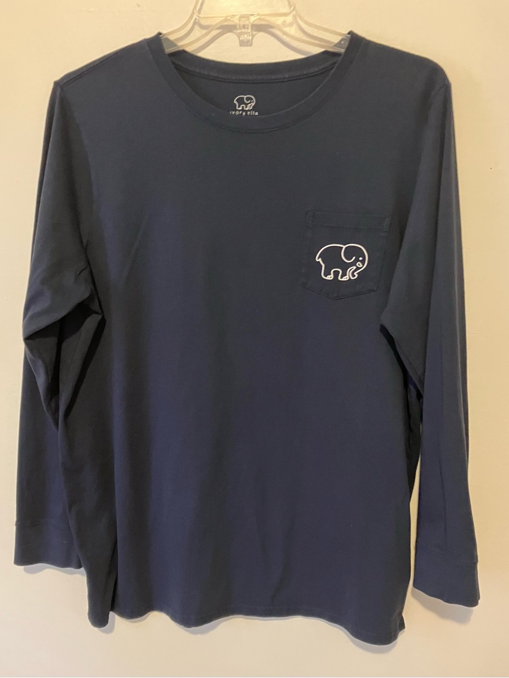 Ivory Ella Navy Long-Sleeve Pocket Tee